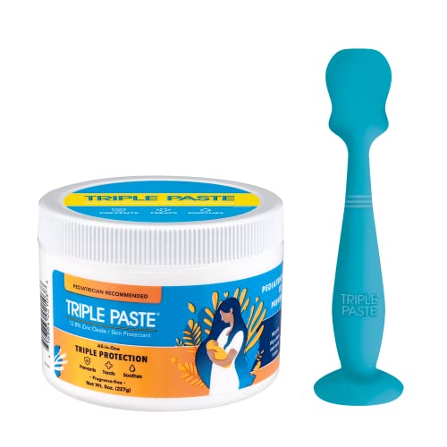Image of Triple Paste Diaper Rash Cream and Spatula Bundle - 8 oz Zinc Oxide Ointment and Spatula Treatment, Soothe and Prevent Rash with a Pediatrician-Recommended Hypoallergenic Formula