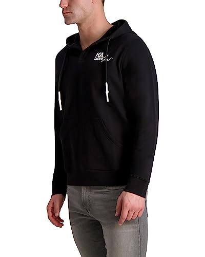 KARL LAGERFELD Men's Hoodie with Rubber Logo French Terry3