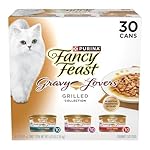 Purina Fancy Feast Gravy Lovers Poultry and Beef Grilled Gourmet Wet Cat Food Variety Pack - (Pack of 30) 3 oz. Cans
