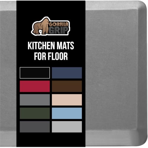 Image of GORILLA GRIP Cushioned Antifatigue Kitchen Mat for Floor, 70x24, Gray