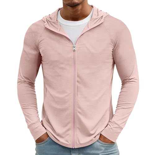 Camiseta UV Hombre, Rashguard, Surf Sun Hoodie Agua Trekking Protector Solar Montaña Verano Outdoor Natacion Bañarse Manga Larga UV Running Camisa Trekking Hombre, XL