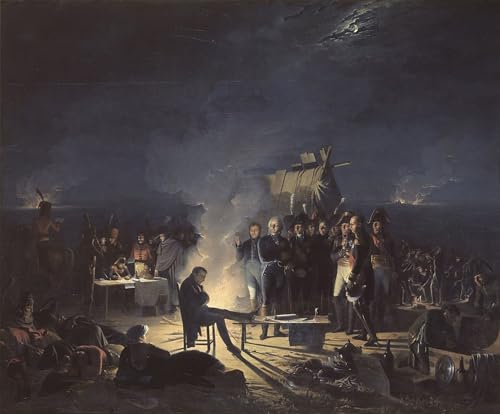 Pintura mural en lienzo Vivac de Napoleón, lienzo decorativo de alta calidad, 60x90cm