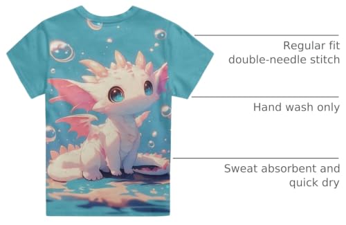 Image of Xhuibop Kids Tshirts Girls Boys 3-16 Years Summer Clothes for Teens Loose Fitting Tops