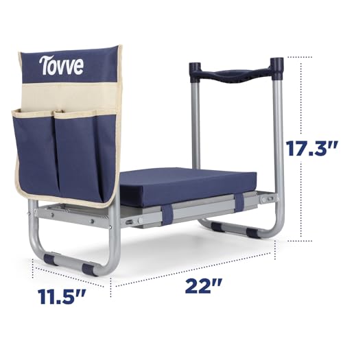 Foldable Garden Kneeler and Seat, Heavy Duty Garden Stool with 10" Wide Detachable Kneeling Pad, Portable Garden Bench Chair with Large Garden Tool Bag, Gardening Gifts for Women, Seniors, Mom - Image 3