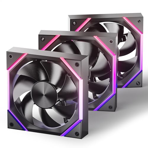 Asiahorse Nyota 120mm Case Fan with Efficient Cooling, ARGB Fan Lighting, 800-1800RPM Speed Control, and Whisper-Quiet Operation Under 29 dB, Unique Design for PC