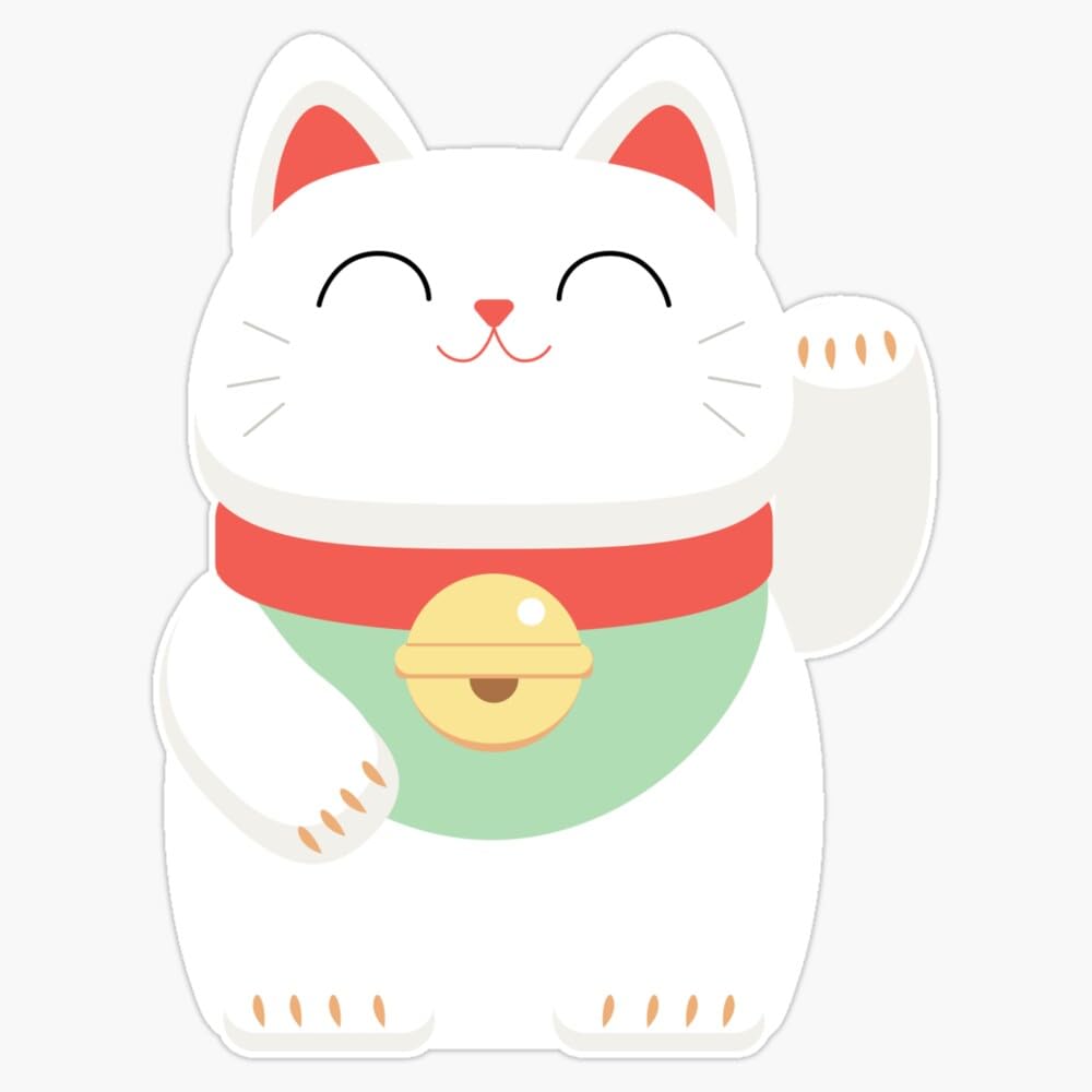 Sponsored Ad - Japanese Maneki-Neko Lucky Cat Sticker Vinyl Waterproof Sticker Decal Car Laptop Wall Window Bumper Sticker 5"