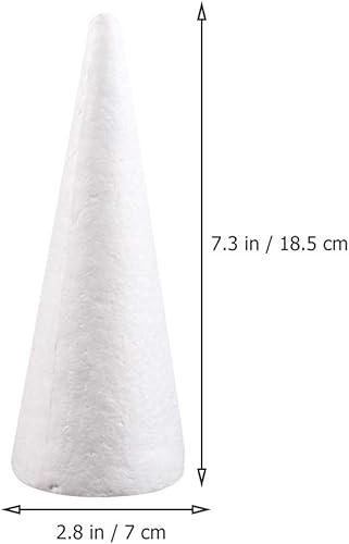 Miniatura 2 de Amosfun 10 Uds. Espuma en forma de cono de espuma artesanal para manualidades, árbol de Navidad, mesa de centro de mesa, decoración de 7.3 in