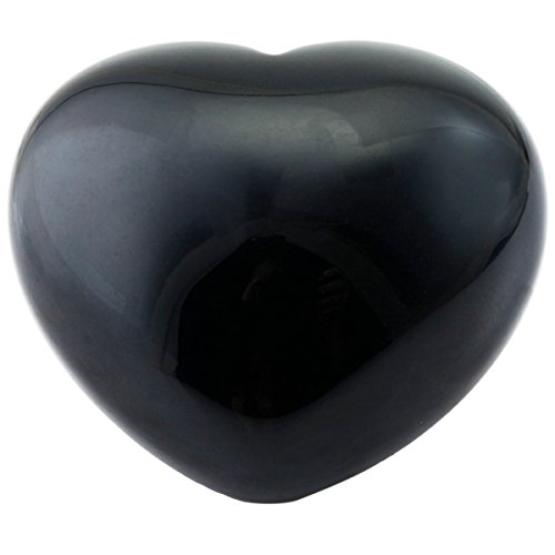 mookaitedecor Healing Crystal Black Obsidian Heart Stone Palm Stone