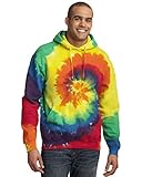Port & Company Mens Essential Tie-Dye Pullover Hooded Sweatshirt, XL, Rainbow