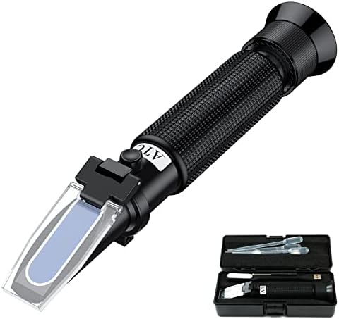 TOOGOND Professional Salinity Refractometer for Saltwater Aquarium, Pools, and Tanks,Dual Scale 0-100 PPT & Specific Gravity 1.000-1.070 with ATC Function