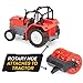 Driven by Battat – 7-Inch Farm Tractor Toy with Lights & Sounds, Detachable Rotary Hoe, Educational Vehicle for Boys & Girls, Durable Design, 3+ Years Toy for Kids