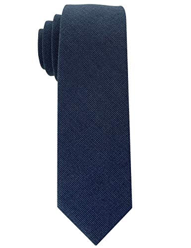 Image of Kebocis Mens Solid Color Cotton Necktie for Men