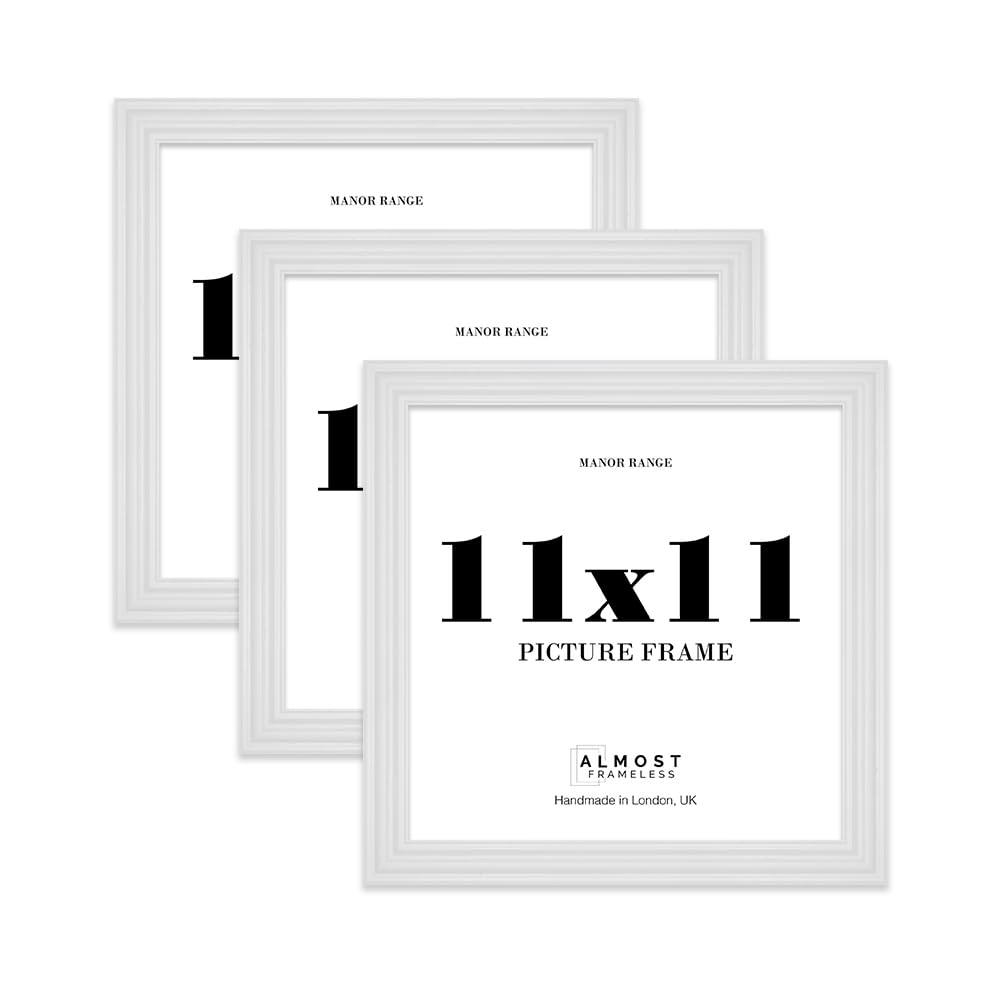 11x11 Picture Frame, Display 11x11 Pictures (27.9 x 27.9cm) - Ice White Distinctive 42mm Edge Antique-Inspired Home Accessories - 3 Pack — image 1