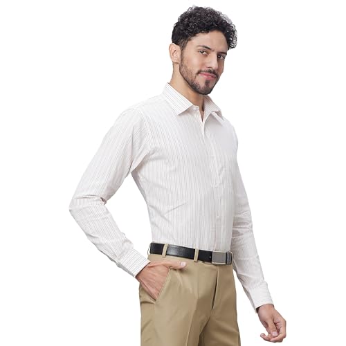 Image of Raymond Men's Slim Fit Pure Cotton Full Sleeve Semi Cutaway Collar Structure Pattern Light Blue Formal Shirt