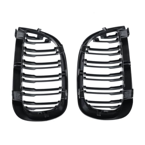 Parrilla de doble listón negro brillante para coche E81 E87 2004-2007 6