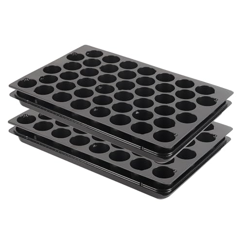 Pullmer Lot de 2 plaques de culture avec soucoupe avec 45 trous de plantation, plateau de pot, plateau de semences pour 45 pots Ø 50 mm par plaque, parfait...