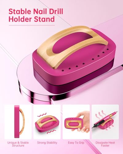 Soporte de Madera para Brocas de Taladro de Uñas 8 Agujeros miniatura 3