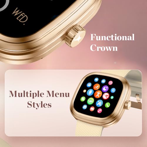 Image of Fastrack Ryz Smart Watch for Women, 1.72 inch Super Ultra VU Display,Dynamic 60Hz Refresh Rate,AI Voice,Functional Crown,1ATM,BT Calling,HRM,SpO2 & Multiple Menu Styles,24 /7 Health Suite - Ivory White