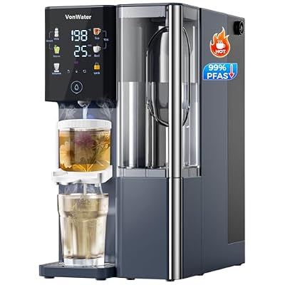 VonWater 3S Instant Hot Reverse Osmosis Water Filter Countertop RO System with ???????????? ????????????????????????????, NSF/ANSI 372,42,58, 5 Volume&5 Temp, 3:1 Pure to Drain, 7-Stage Filtration - CT910H Bundle