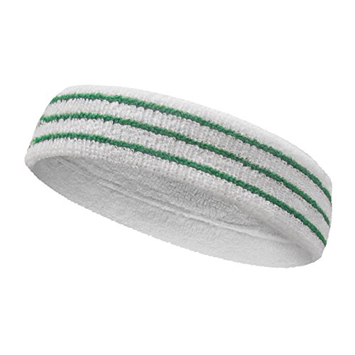 Image of COUVER Tennis Headband - Cotton Terry Cloth Sweatband for Men & Women - High Absorbency Athletic Hairband for Gym, Basketball & Running - 1 Piece