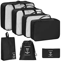 Lymusia Packing Cubes Set 7 PCS for Travel Essentials - Travel Organizer for Suitcase, Water-Resistant Lightweight Luggage Organizer, Premium Storage Bags for Airplane, Road Trip & Camping