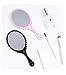XPXKJ Hand Mirror Vintage Handheld Mirror with Handle Vanity Makeup Mirror Travel Mirrors (Oval, Nano Pink)