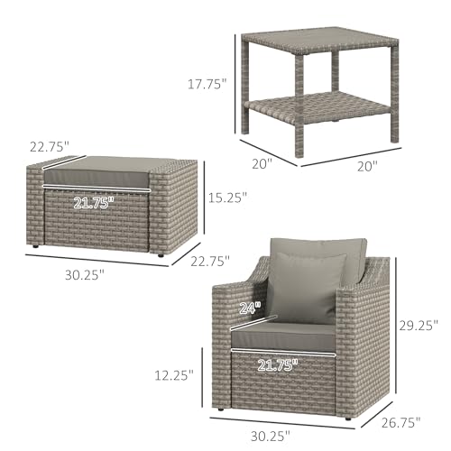 Outsunny US860-126V03GY0131 5 Piece Patio Furniture Set thumb #4