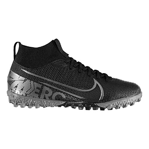 Nike Jr. Mercurial Superfly 7 Academy MDS TF Little/Big Kids' Artificial-Turf Soccer Shoe (Black/Cool Grey/Metallic Cool, Numeric_4)