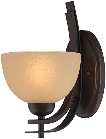 Lite Source LS-16491 Wall Sconce with Amber Glass Shades, Bronze Finish