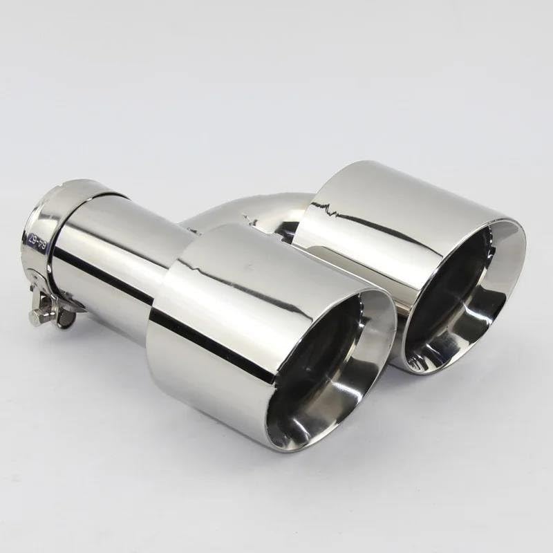 Tubo de escape doble en acero inoxidable tipo H con salidas de 101mm y 114mm 3