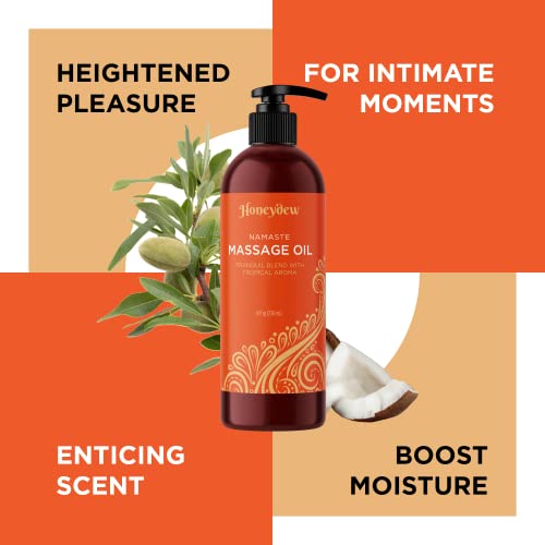 Tropical Scented Massage Oil For Couples - Tranquil Full Body Massage Oil For Men And Women With Moisturizing Jojoba Coconut And Sweet Almond Oil - Non Greasy Therapeutic Grade Non Gmo And Vegan #TOP4