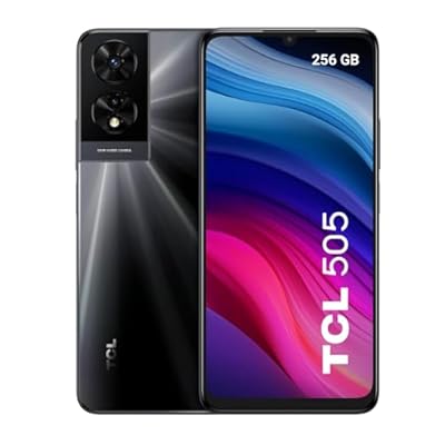 TCL 505 256GB - Smartphone de 6.75" Pantalla HD+ NXTVISION Mayor Confort Ocular 10GB 6+4 Ampliable MicroSD Dual SIM Doble Altavoz Cámara 50MP Batería 5010mAh Android 14. Space Gray