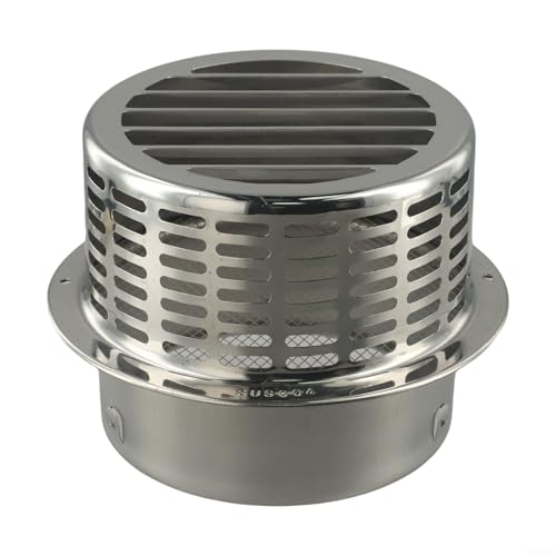 Tapa de chimenea de acero inoxidable para escape de calentador de agua, cubierta de tubo de ventilación de pared exterior con malla protectora, plata, 110 mm, 150 mm, 190 mm