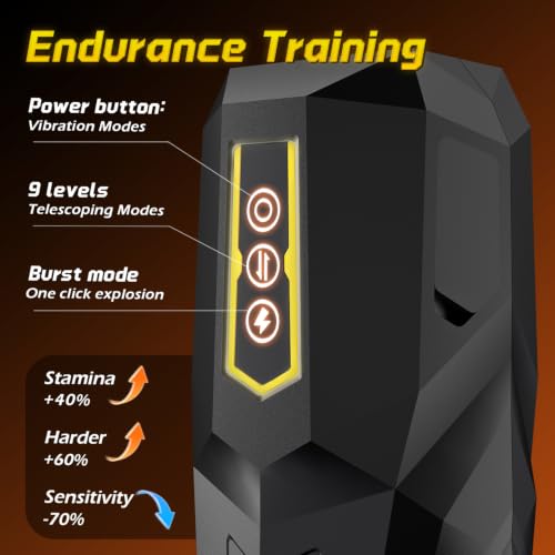 Image of Male Masturbator Pocket Pussy Oral Sex Toys for Men - Adult Men Sex Blowjob Toy with 9 Vibrating & 10 Thrusting, Flesh Soft 3D Textured Wrapped, Masturbators Light Sex Machine with Full Burst Mode