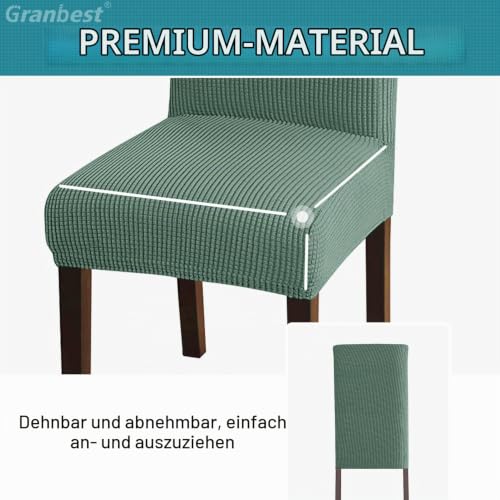 Granbest Hohe Dehnung Stuhlhussen, Universelle Passform Jacquard Esszimmerstühle Bezüge, Abnehmbare Stuhl Protektors für Esszimmer, Küche… – Ansicht 4