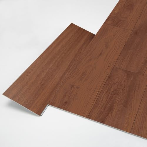 Art3d 24-Pack Click-Lock Wood SPC Floor Planks, 24 x 6 Inch, Coffee Oak