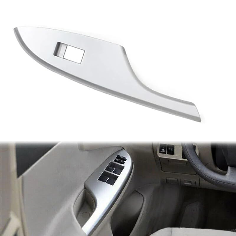 4Pcs/Set Fit for to-yota Corolla 2009 2010 2011 2012 2013 Facelift Front Window Lift Control Switch Bezel Trim Panel Cover Sliver (4Pcs)