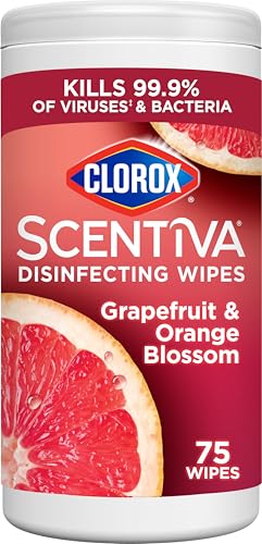 Image of Clorox Scentiva Disinfecting Wipes, Grapefruit and Orange Blossom, Antibacterial, 75 Count