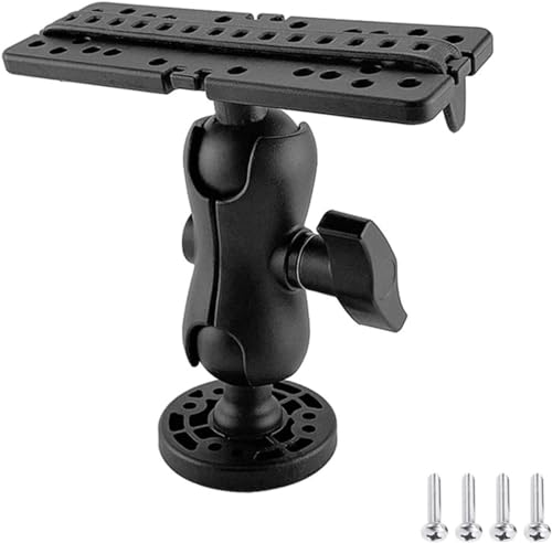 MAEATHOO Fish Finder Mount Base, Ball-Mount Fish Finder Mount, 360 Degree Rotation Fish Finder Holder, Universal Marine Electronic Fish Finder Mount, for Marine Boat Kayak Pontoon Canoe, Black