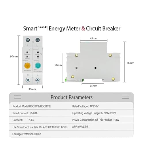Relé voltímetro 2P para controlar el consumo eléctrico desde el móvil 2