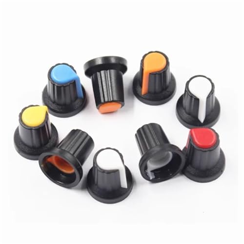 Perillas moleteadas WH148 premium amarillas de 6 mm para restauracion de alta fidelidad