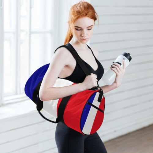 Bolsa de lona unisex con la bandera de Guayana Francesa para viajes cortos 6