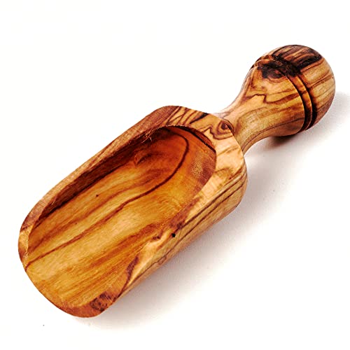 DAS OLIVENHOLZBRETT® Dosierlöffel Holz/Mehlschaufel/ Gewürzschaufel/14 cm – Ansicht 2