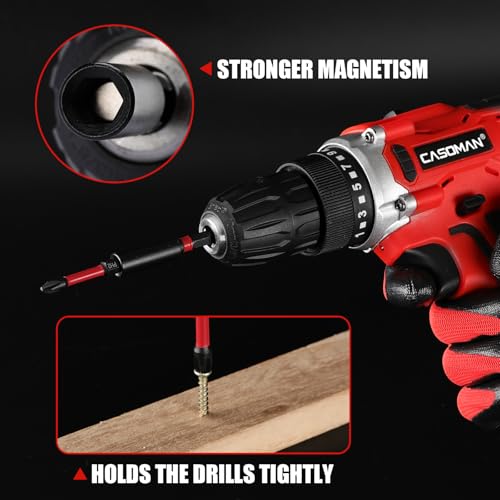 CASOMAN 15 PCS Countersink Drill Bit Set, Tapered Drill Bits for Woodworking, Quick-Change Wood DrillBit Kit with Storage Box