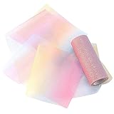 Cinta de tul brillante perfecta para costura, decoración o cualquier manualidad, como faldas de tutú de niña, bandas de silla, decoraciones de boda, paquete de regalo, baby shower, fiesta de cumpleaños, graduaciones, decoración.