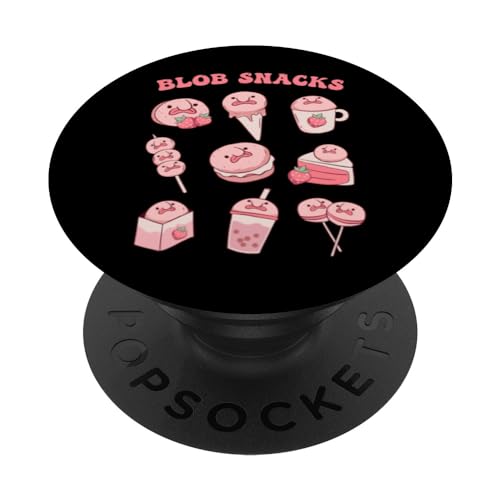 Blob Snacks Kawaii Blobfish Erdbeer-Snacks PopSockets mit austauschbarem PopGrip
