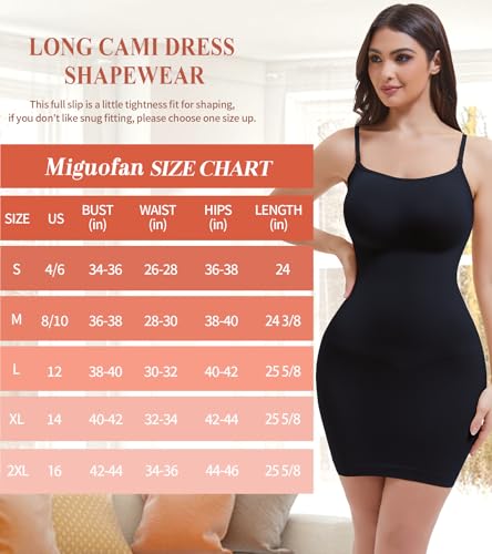 Image of Shapewear Slips for Under Dresses, Full Slip Dress for Women Tummy Control Body Shaper Seamless Shaping Dress