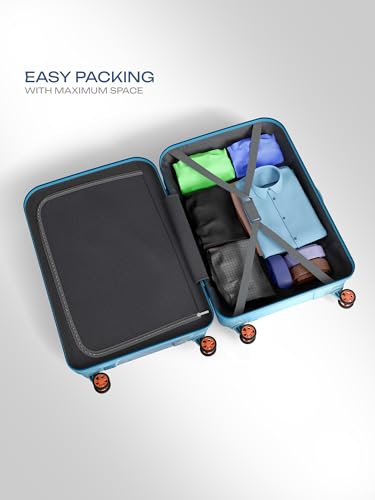 Image of Safari Tazzo 8 Wheels Set of 2 (Cabin + Medium) Trolley Bag, Hard Case Polycarbonate, 360º Wheeling Small Check in Luggage, Suitcase for Travel, Trolley Bags for Travel, Printed
