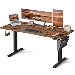 SONGMICS Scrivania Regolabile in Altezza Elettrica, 160 x 70 cm, Scrivania Elettrica, Tavolo con Memoria per 4 Altezze, Porta USB-C, Marrone Vintage LSD136K01