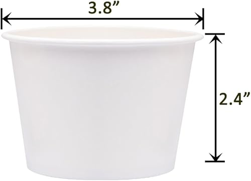 Miniatura 5 de Vasos de helado de papel con tapas, tazas de sopa calientefría (blanco, 40, 12 oz)